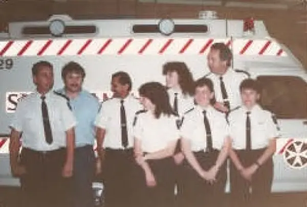 A happy ambulance crew