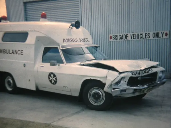 Damaged ambulance car 177 after an incident