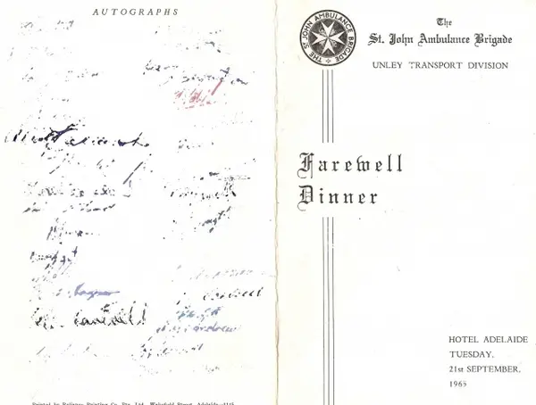 Dinner Menu 1965